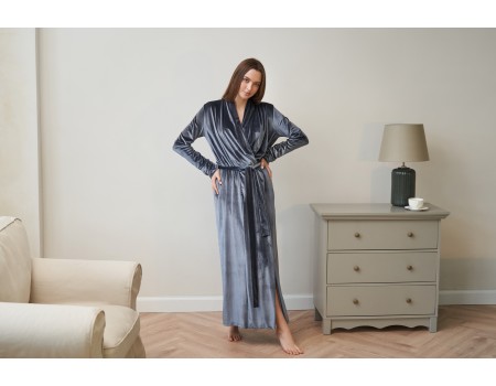 Gray velvet robe 