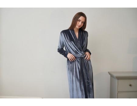 Gray velvet robe 