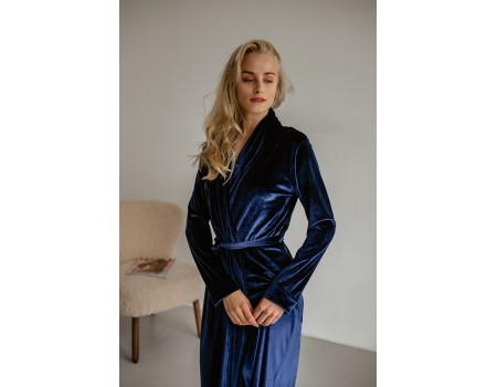 Navy velvet robe 