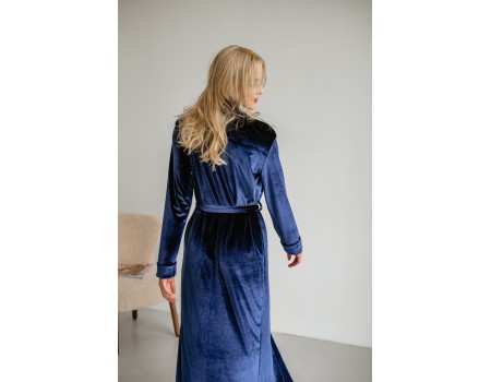 Navy velvet robe 