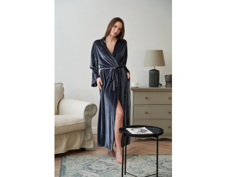 Kimono grey velvet robe 