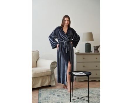 Kimono grey velvet robe 