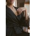Feather black robe 