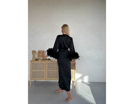 Feather boa black robe 