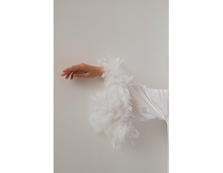 Feather boa white robe 