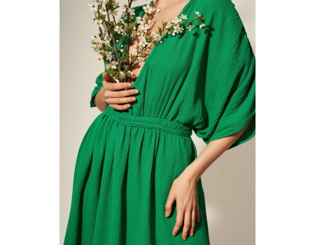 Green Goddess gauze cotton dress 