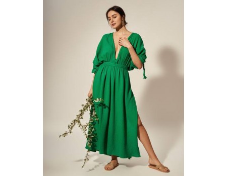 Green Goddess gauze cotton dress 