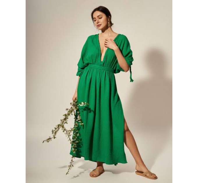 Green Goddess gauze cotton dress 