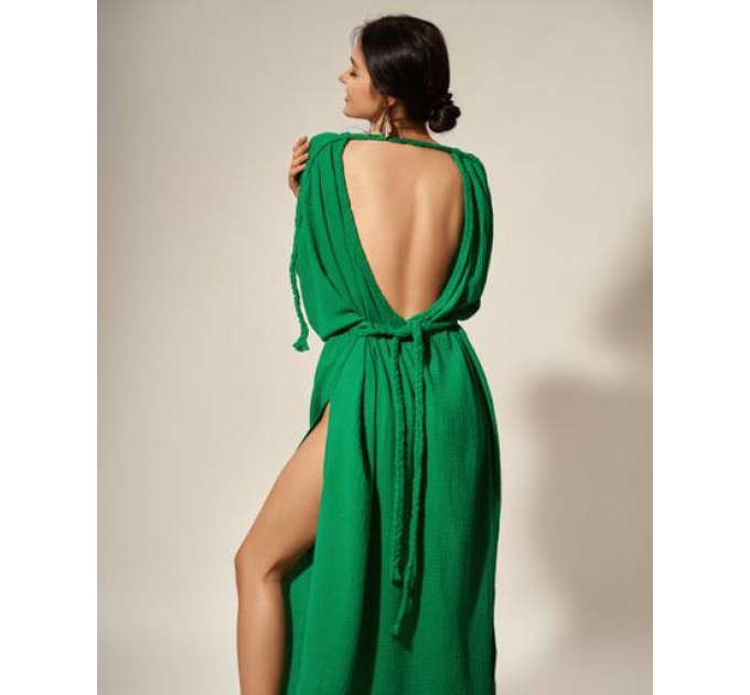 Green Goddess gauze cotton dress 