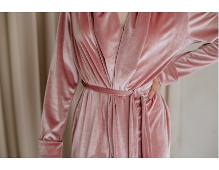 Rose gold velvet robe 