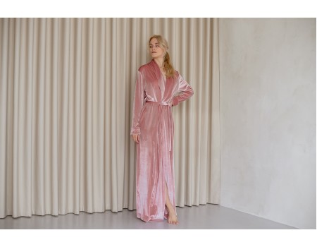 Rose gold velvet robe 