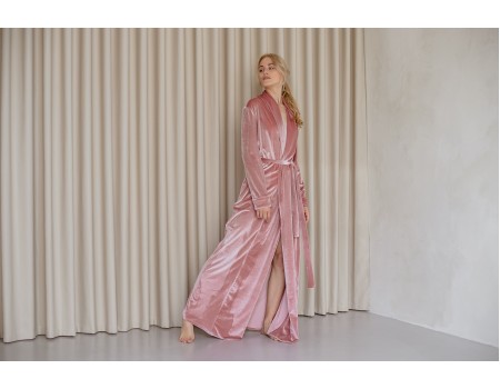 Rose gold velvet robe 