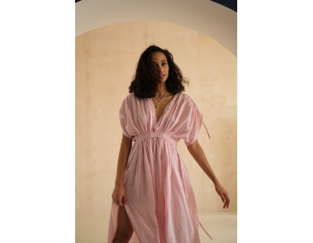 Pink Goddess gauze cotton dress 