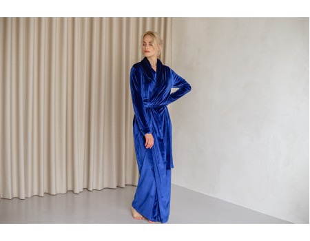 Royal blue velvet robe 