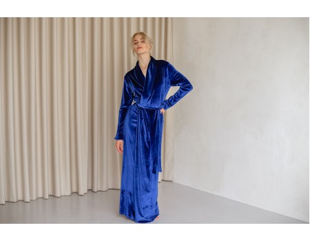 Royal blue velvet robe 