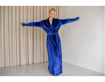 Royal blue velvet robe 