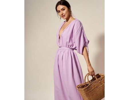 Violet Goddess gauze cotton dress 