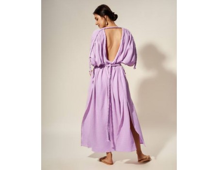 Violet Goddess gauze cotton dress 