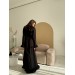 Black viscose robe with ruffles 