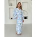 Kimono viscose robe with flowers 