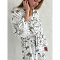 Kimono viscose robe with flowers 