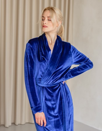 Royal blue velvet robe 