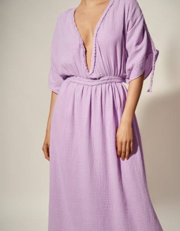 Violet Goddess gauze cotton dress 